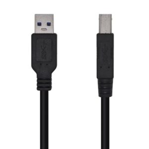 Cable USB 3.0 Impresora Aisens A105-0444/ USB Tipo-B Macho - USB Macho/ 5Gbps/ 2m/ Negro 8436574704983 A105-0444 AIS-CAB USB A105-0444