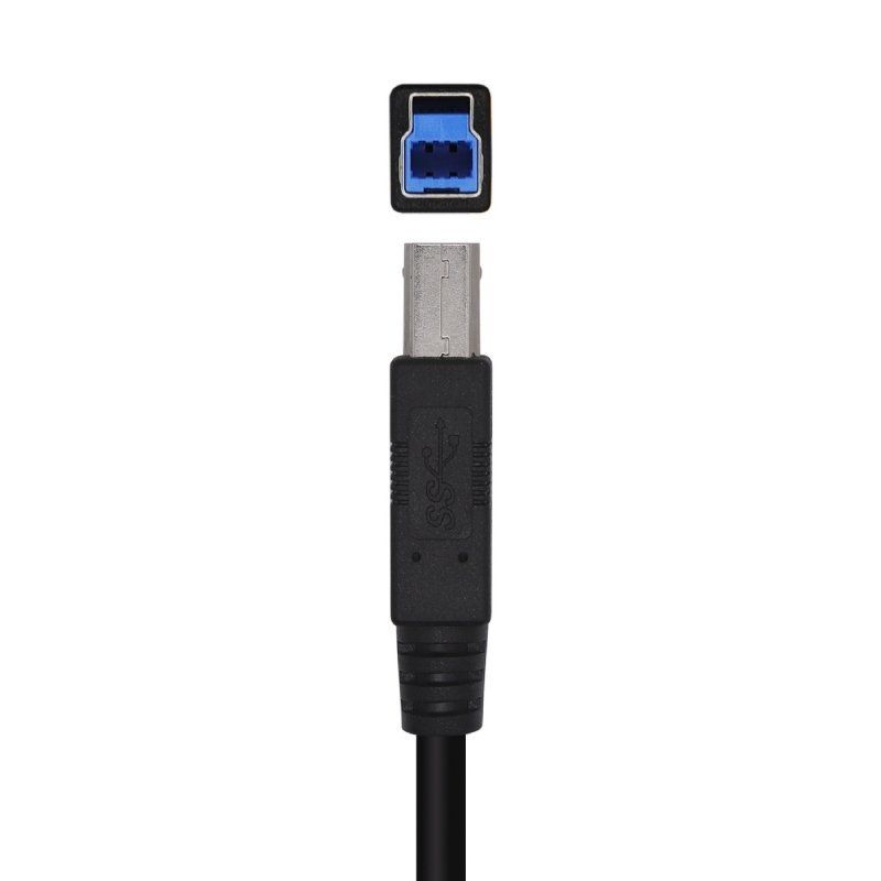Cable USB 3.0 Impresora Aisens A105-0445/ USB Tipo-B Macho - USB Macho/ 5Gbps/ 3m/ Negro - Imagen 2