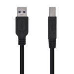 Cable USB 3.0 Impresora Aisens A105-0445/ USB Tipo-B Macho - USB Macho/ 5Gbps/ 3m/ Negro 8436574704990 A105-0445 AIS-CAB USB A105-0445