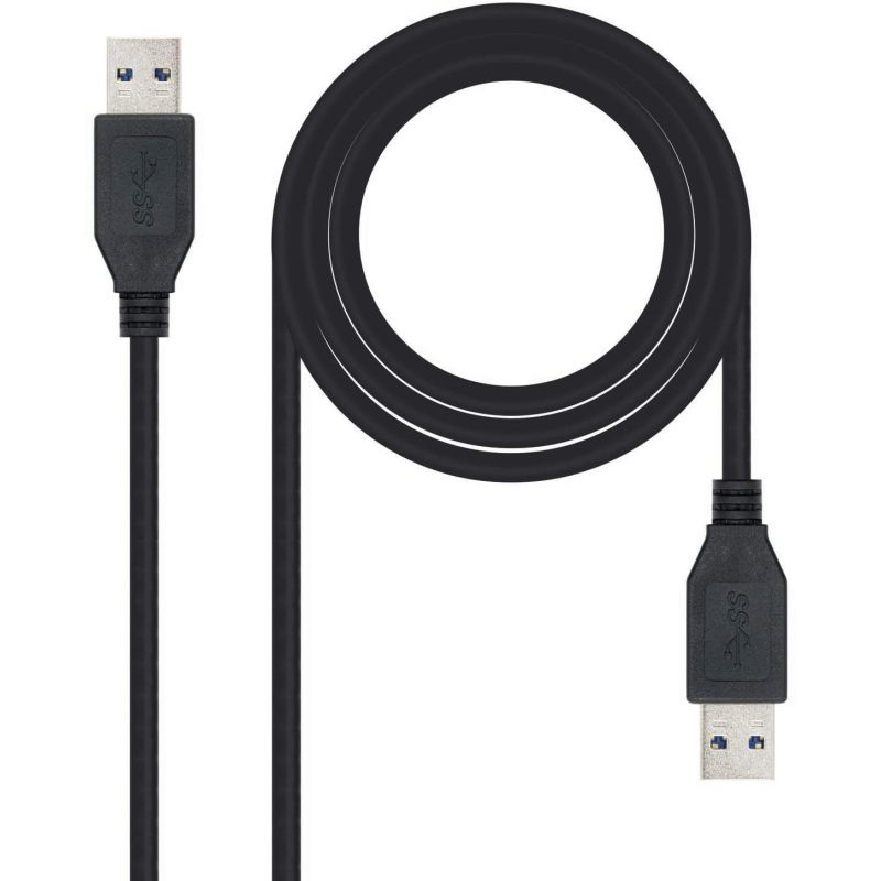 Cable USB 3.0 Nanocable 10.01.1002-BK/ USB Macho - USB Macho/ 5Gbps/ 2m/ Negro - Imagen 2