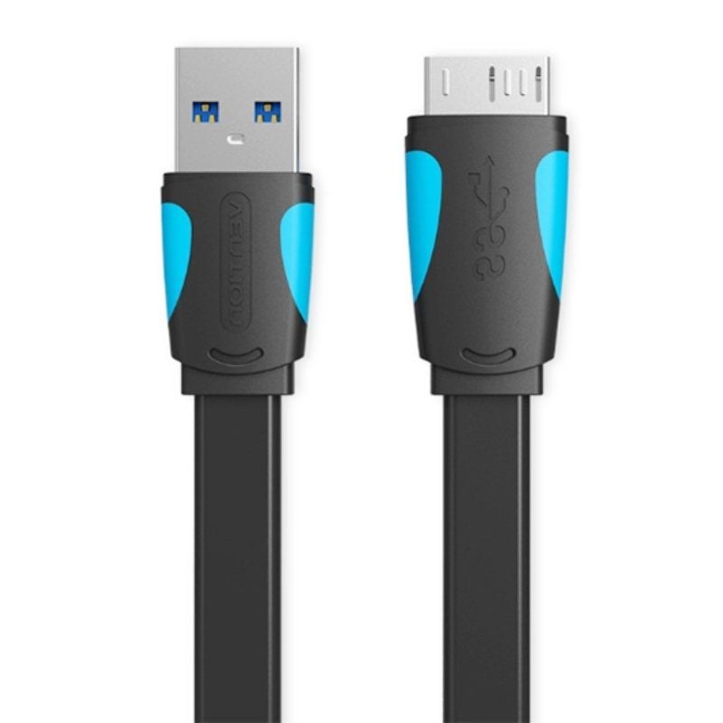 Cable USB 3.0 Vention VAS-A12-B025/ MicroUSB Macho - USB Macho/ 10W/ 5Gbps/ 25cm/ Azul y Negro - Imagen 2