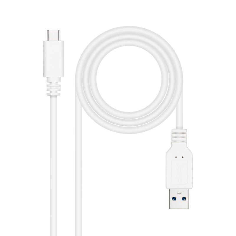 Cable USB 3.1 Tipo-C Nanocable 10.01.4001-W/ USB Tipo-C Macho - USB Macho/ 10Gbps/ 1m/ Blanco - Imagen 2
