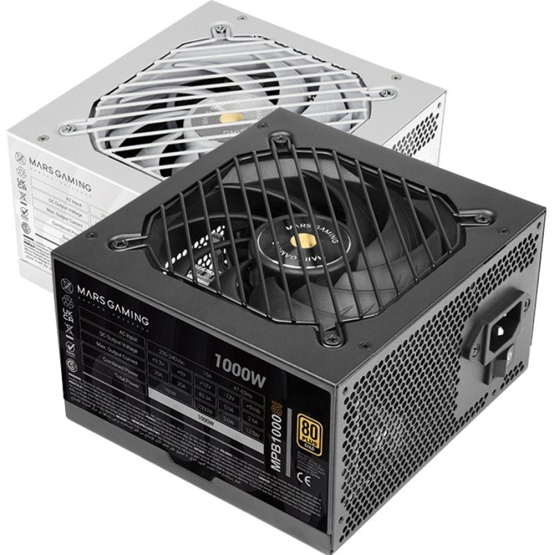 Fuente de Alimentación Mars Gaming MPB1000SI/ 1000W/ Ventilador 12cm/ 80 Plus Gold 8435693110637 MPB1000SI TAC-FUENTE MPB1000SI BK