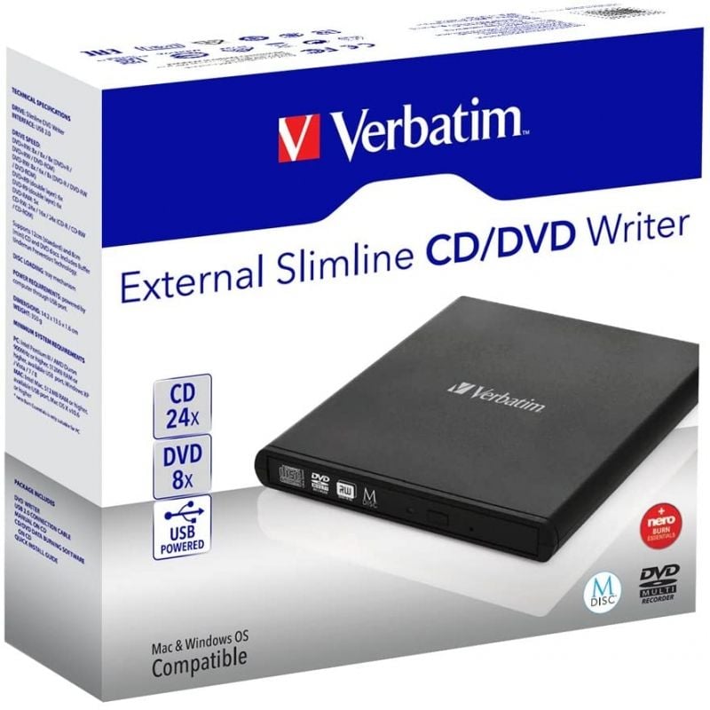 Grabadora Externa CD/DVD Verbatim Slimline 98938 - Imagen 4