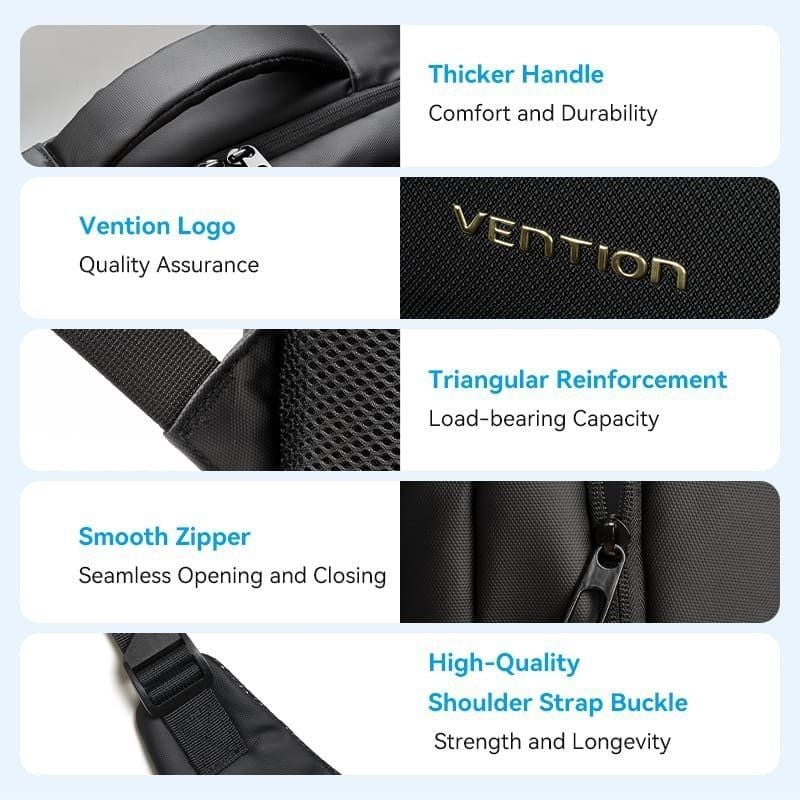 Mochila Vention KRRB0 para Portátiles hasta 15.6"/ 20L/ Impermeable/ Negra - Imagen 4