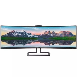 Monitor Profesional Ultrapanorámico Curvo Philips 499P9H 48.8"/ Dual QHD/ Webcam/ Multimedia/ Regulable en altura/ Negro 8712581753719 499P9H/00 PHIL-M 499P9H