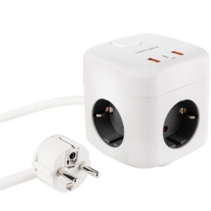 Regleta Nanocable 10.37.0011/ 3 Tomas de corriente/ 2 USB - 1 USB Tipo-C/ Cable 1.4m/ Blanca 8433281016675 10.37.0011 NAN-REGLETA 10 37 0011