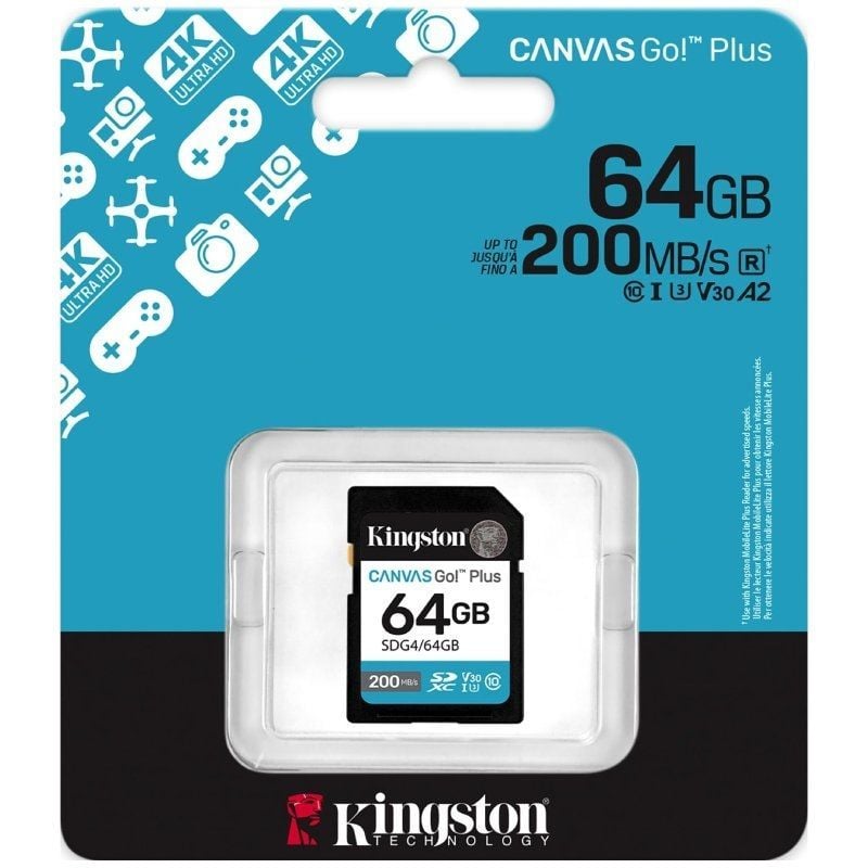 Tarjeta de Memoria Kingston CANVAS Go! Plus 64GB SD XC/ Clase 10/ 200MBs - Imagen 3