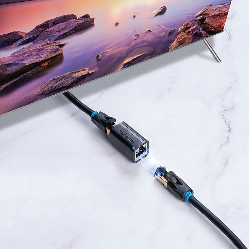 Adaptador Conector Vention RJ45 IPWB0 Cat.7 FTP/ RJ45 Hembra - RJ45 Hembra/ Negro - Imagen 2