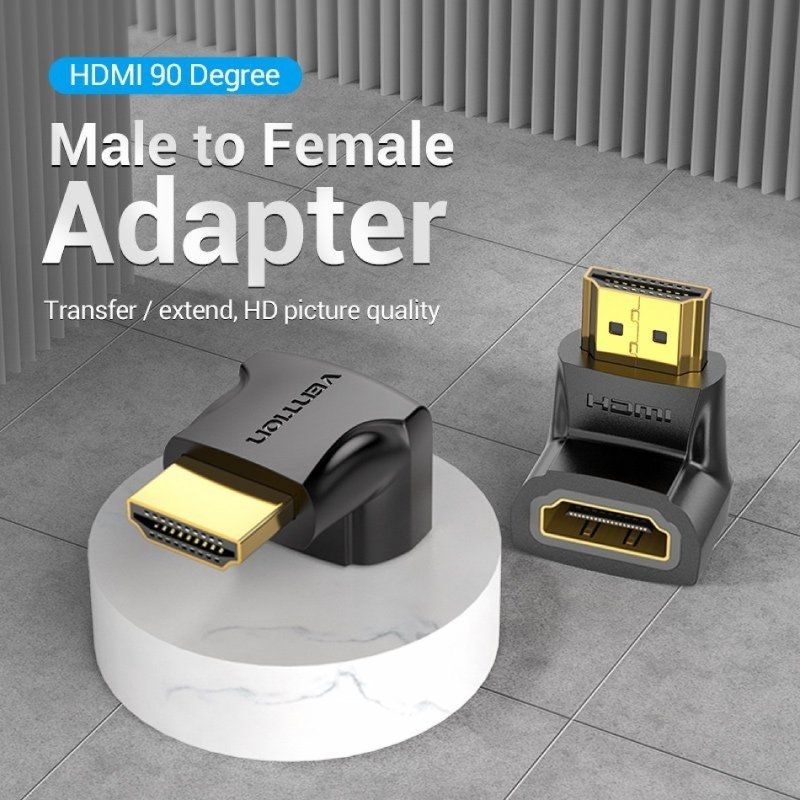 Adaptador HDMI 4K 90º Vention AIOB0/ HDMI Macho - HDMI Hembra - Imagen 3