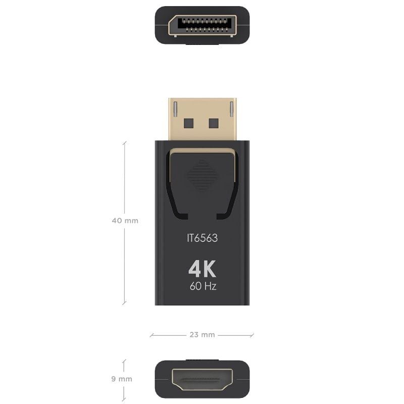 Adaptador HDMI 4K Aisens A125-0908/ DisplayPort Macho - HDMI Hembra - Imagen 3