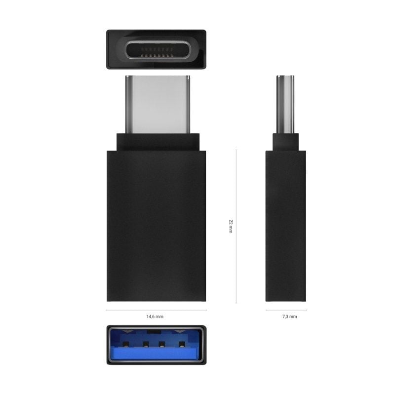 Adaptador USB 3.2 Aisens A108-0717/ USB Hembra - USB Tipo-C Macho/ Negro - Imagen 3