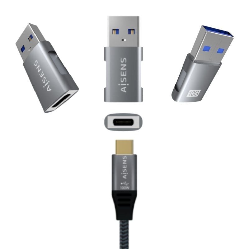 Adaptador USB 3.2 GEN2 Aisens A108-0655/ USB Tipo-C Hembra - USB Macho - Imagen 5