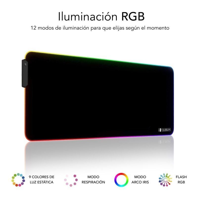 Alfombrilla Subblim MP-02RGB01 LED RGB XL/ 800 x 300 x 4 mm - Imagen 2