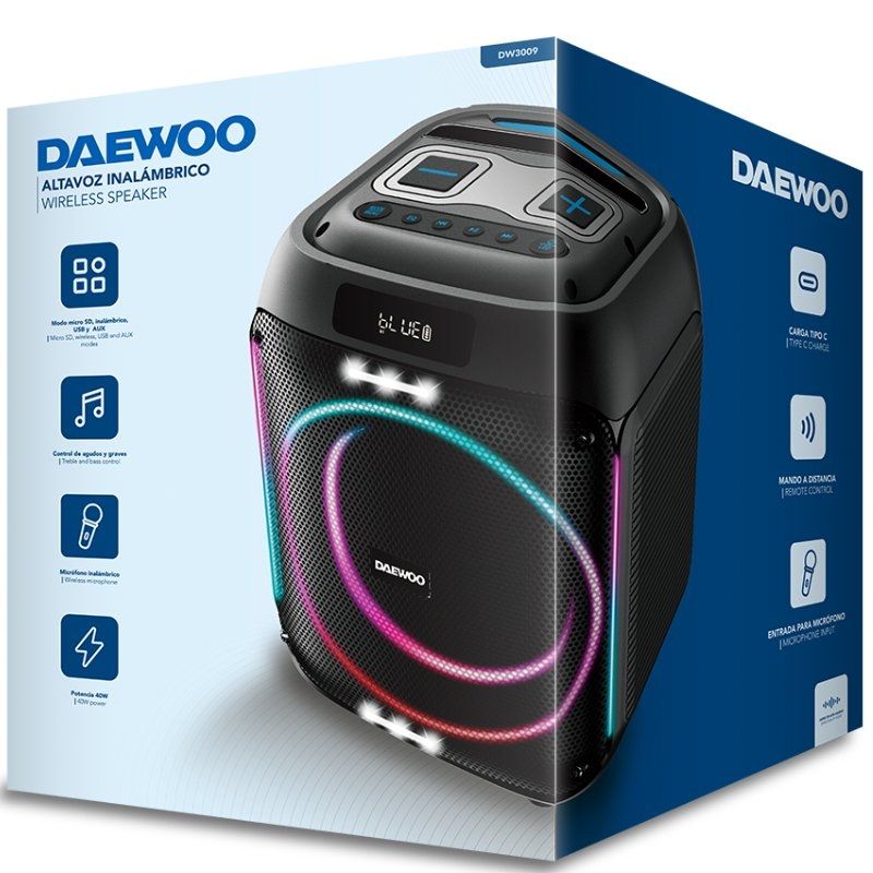 Altavoz con Bluetooth Daewoo Party Speaker DW3009/ 40W/ 2.1 - Imagen 2