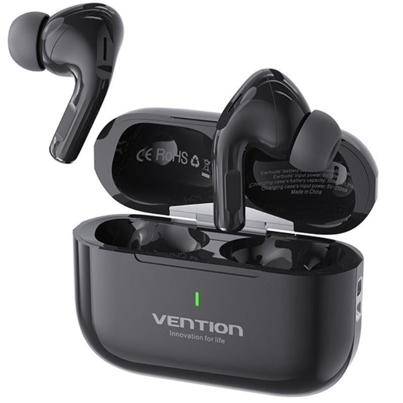 Auriculares Bluetooth Vention Echo Lite E11 con estuche de carga/ Autonomía 6h/ Negros 6922794791831 NBVB0 VEN-AUR ECHO LITE E11 BK Auriculares Bluetooth Vention Echo Lite E11 con estuche de carga/ Autonomía 6h/ Negros 6922794791831 NBVB0 VEN-AUR ECHO LITE E11 BK