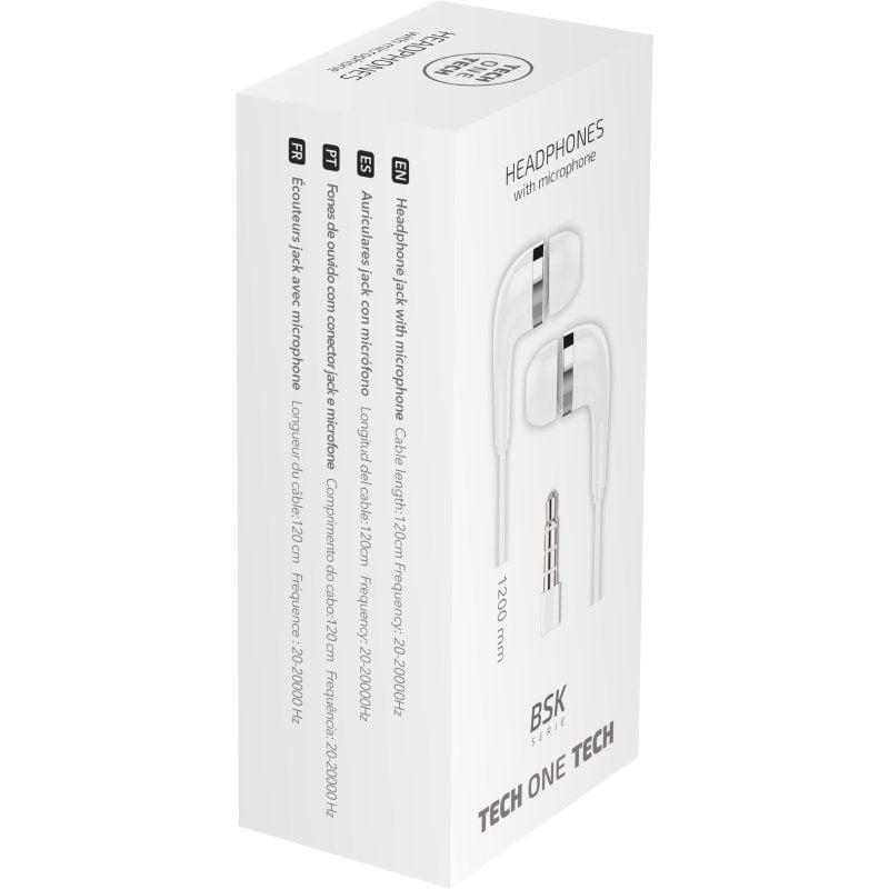 Auriculares Intrauditivos Tech One TEC2905/ con Micrófono/ Jack 3.5/ Blancos - Imagen 2