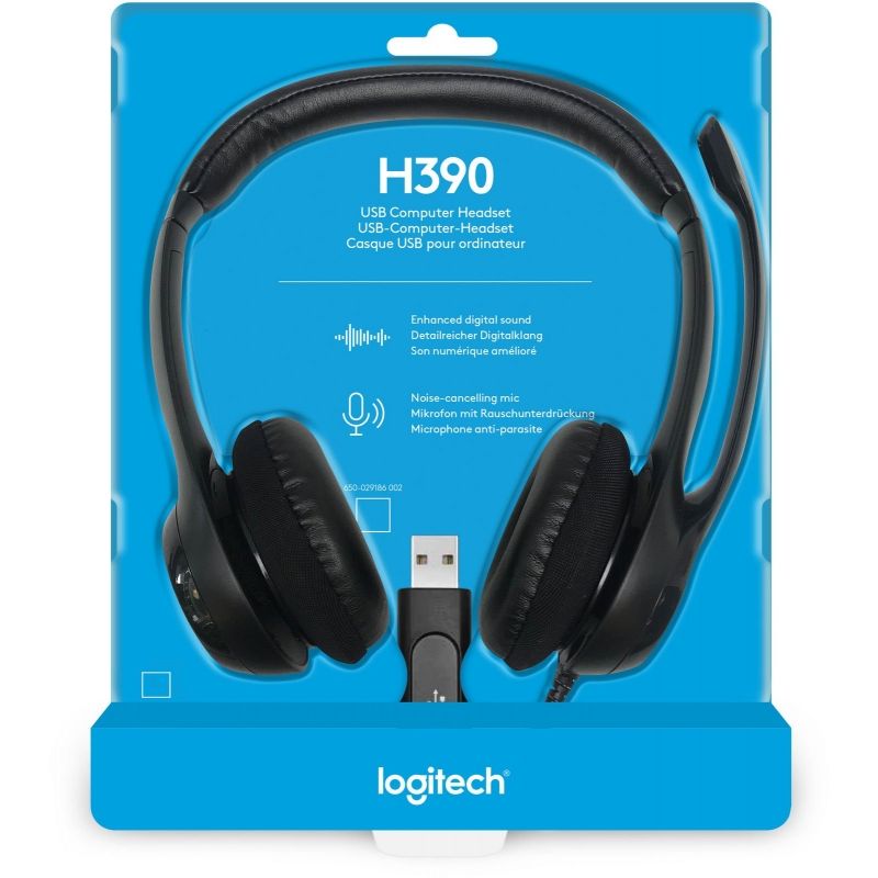Auriculares Logitech H390/ con Micrófono/ USB/ Negros - Imagen 3