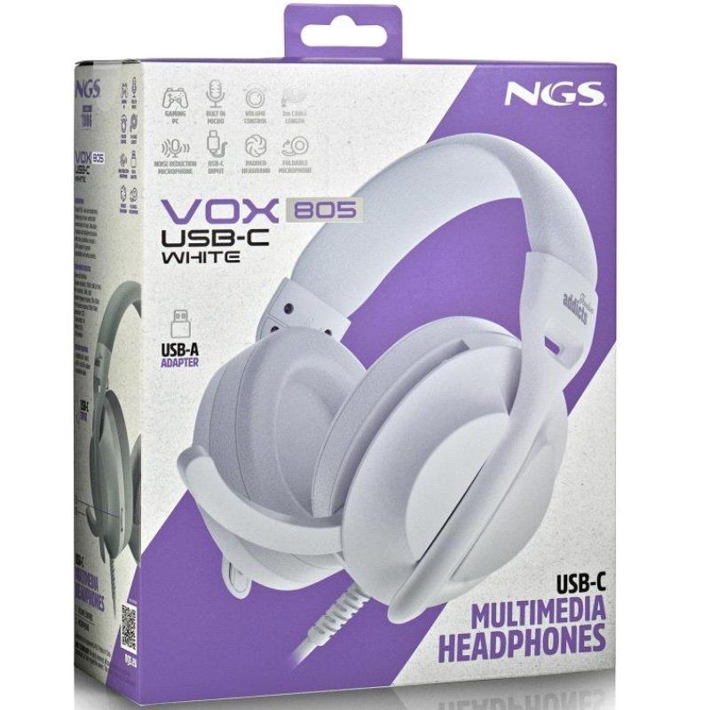 Auriculares NGS VOX805 USB-C/ con Micrófono/ USB Tipo-C/ Blancos - Imagen 5