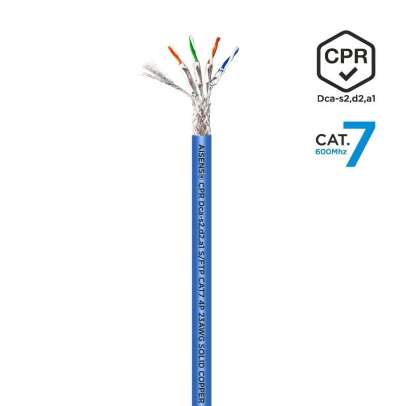 Bobina de Cable RJ45 SFTP AWG23 LSZH CPR Dca Aisens A146-0665 Cat.7/ 305m/ Azul - Imagen 3