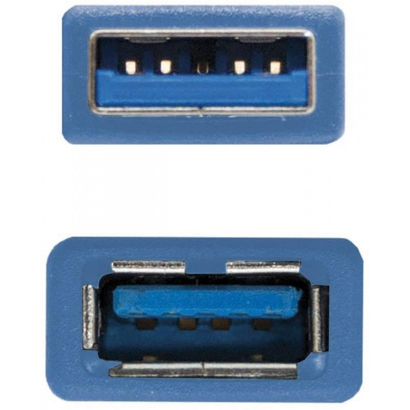 Cable Alargador USB 3.0 Nanocable 10.01.0901/ USB Macho - USB Hembra/ 1m/ Azul - Imagen 3