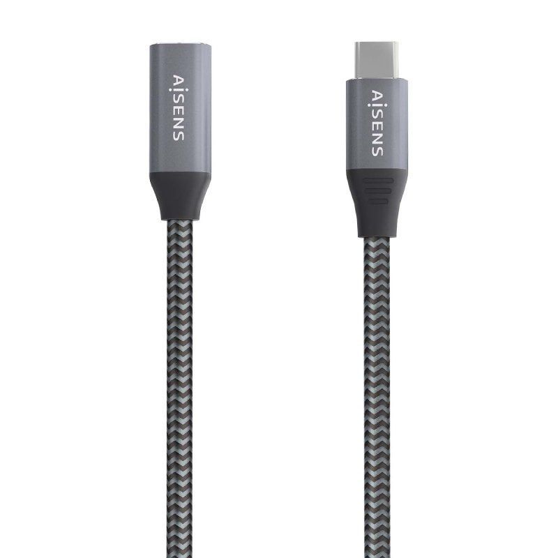 Cable Alargador USB 3.2 Aisens A107-0636/ USB Tipo-C Macho - USB Tipo-C Hembra/ Hasta 100W/ 20Gbps/ 2m/ Gris - Imagen 3