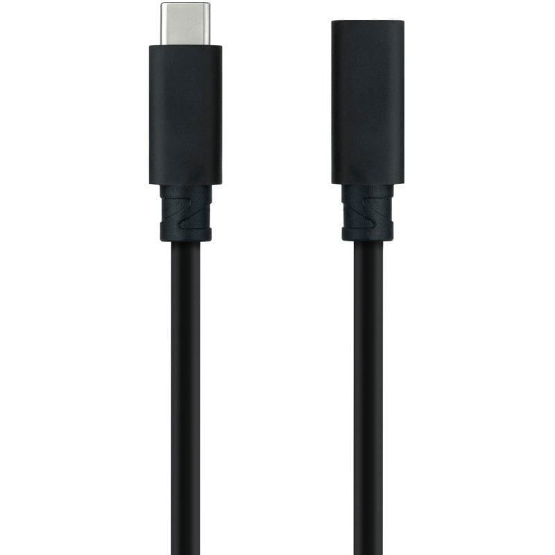 Cable Alargador USB Tipo-C 3.2 Nanocable 10.01.4502/ USB Tipo-C Macho - USB Tipo-C Hembra/ 2m/ Negro - Imagen 2