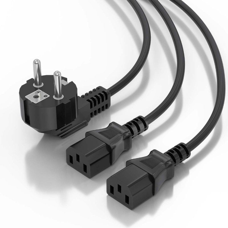 Cable Alimentación CPU Aisens A132-0865/ CEE7 Macho - 2x C13 Hembra/ 3m/ Negro - Imagen 3