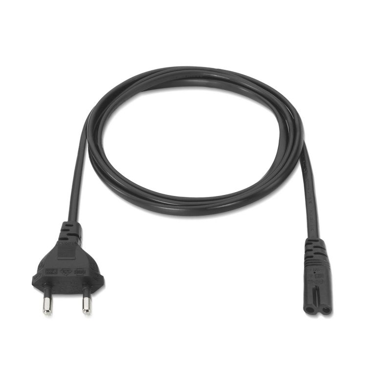 Cable Alimentación Forma 8 Aisens A132-0173/ CEE7/16 Macho - C7 Hembra/ Hasta 1500W/ 1.5m/ Negro - Imagen 2