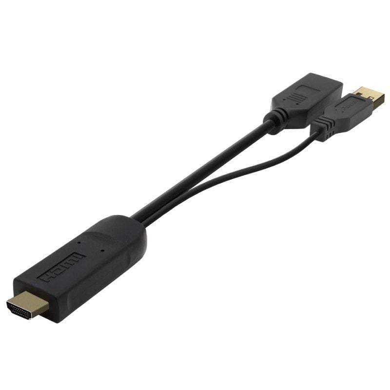 Cable Conversor 4K Aisens A122-0642/ HDMI Macho - DisplayPort Hembra - USB Macho/ Hasta 10W/ 2250Mbps/ 10cm + 10cm/ Negro - Imagen 3