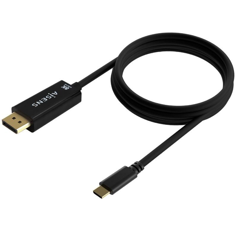 Cable Conversor Aisens A109-0688/ USB Tipo-C Macho - DisplayPort Macho/ Hasta 27W/ 1250Mbps/ 80cm/ Negro - Imagen 2