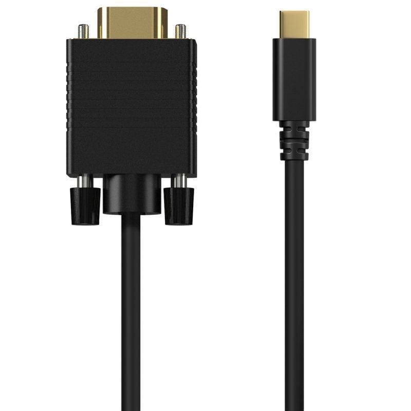 Cable Conversor Aisens A109-0693/ USB Tipo-C Macho - VGA Macho/ Hasta 27W/ 1250Mbps/ 1.8m/ Negro - Imagen 2
