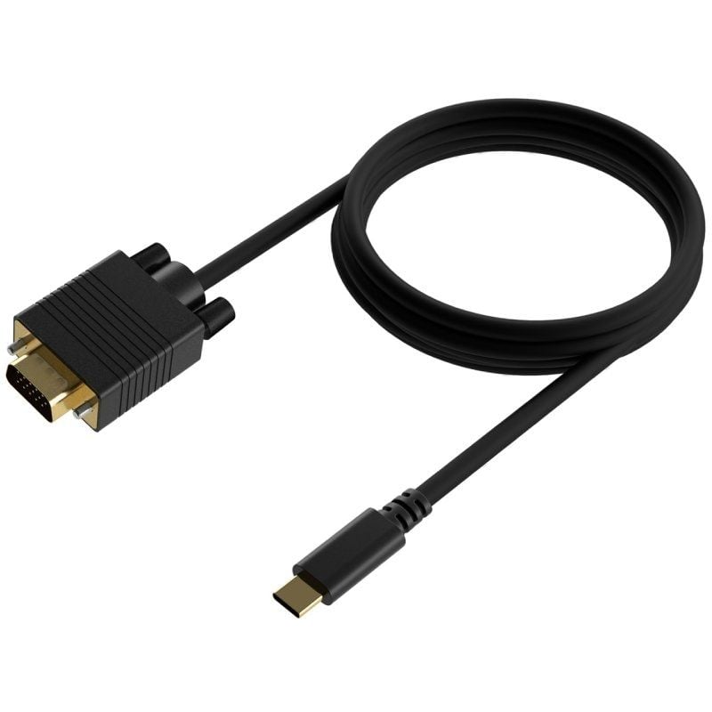 Cable Conversor Aisens A109-0693/ USB Tipo-C Macho - VGA Macho/ Hasta 27W/ 1250Mbps/ 1.8m/ Negro 8436574708226 A109-0693 AIS-CAB A109-0693