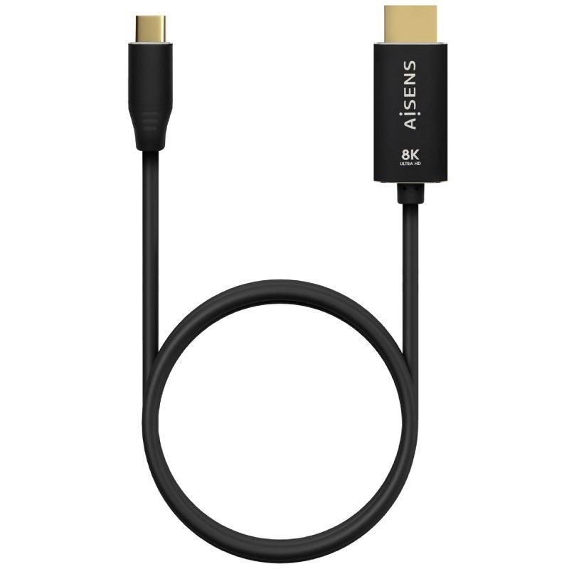 Cable Conversor Aisens A109-0711/ USB Tipo-C Macho - HDMI 8K Macho/ Hasta 27W/ 6000Mbps/ 1m/ Negro - Imagen 3