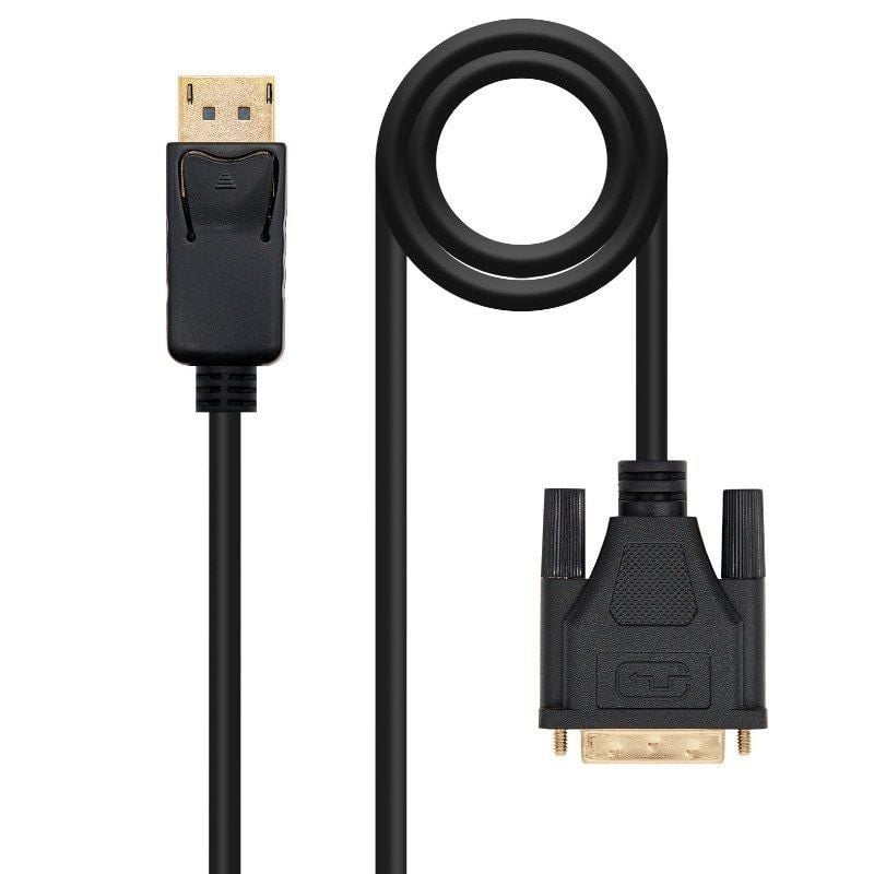 Cable Conversor Nanocable 10.15.4502/ DisplayPort Macho - DVI Macho/ 2m/ Negro 8433281008700 10.15.4502 NAN-CAB 10 15 4502