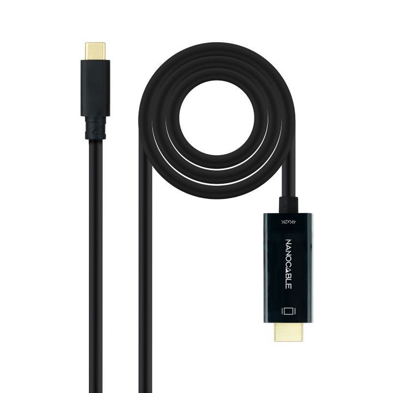 Cable Conversor Nanocable 10.15.5133/ USB Tipo-C Macho - HDMI Macho/ 3m/ Negro - Imagen 2