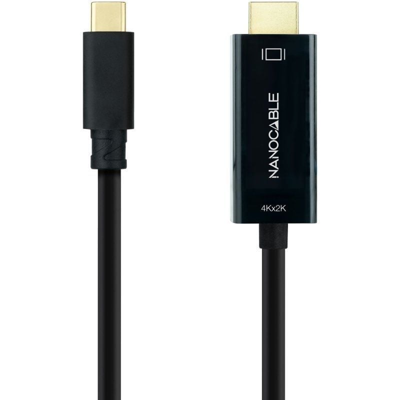 Cable Conversor Nanocable 10.15.5135/ USB Tipo-C Macho - HDMI Macho/ 5m/ Negro - Imagen 2