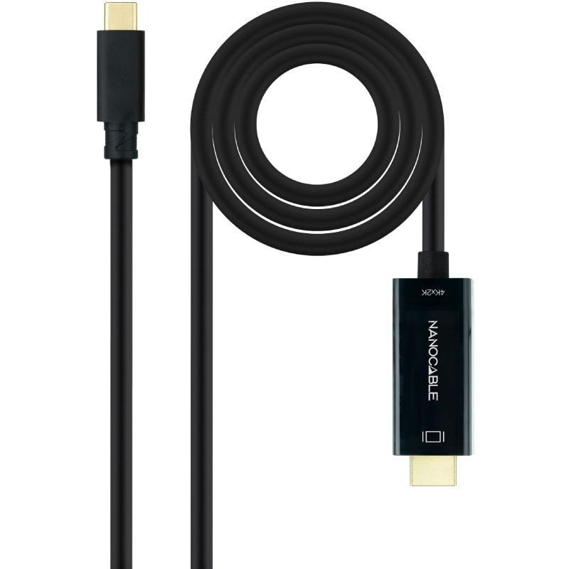 Cable Conversor Nanocable 10.15.5135/ USB Tipo-C Macho - HDMI Macho/ 5m/ Negro 8433281015470 10.15.5135 NAN-CAB 10 15 5135