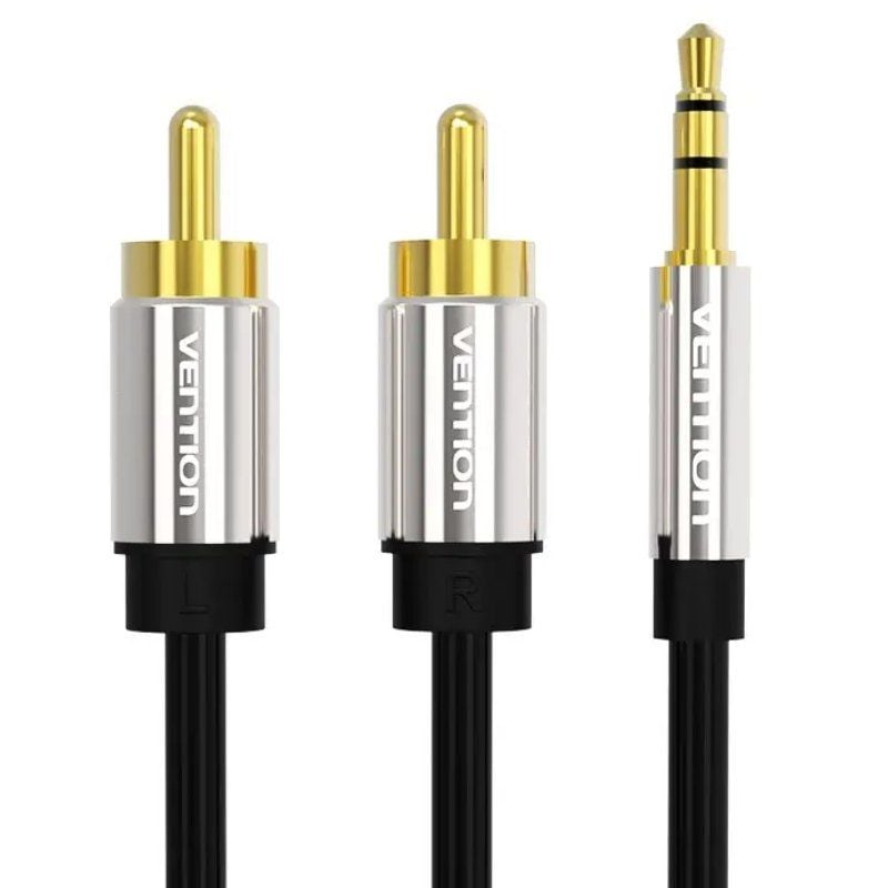 Cable Estéreo Vention BCFBH/ Jack 3.5 Macho - 2x RCA Macho/ 2m/ Negro - Imagen 2