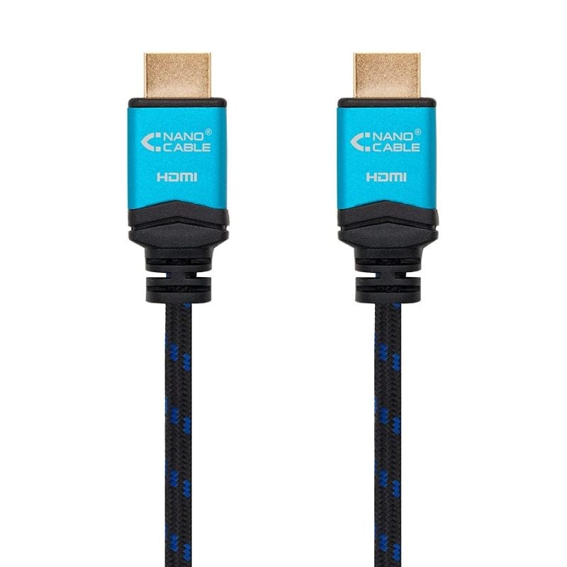 Cable HDMI 2.0 4K Nanocable 10.15.3710/ HDMI Macho - HDMI Macho/ 10m/ Negro/ Azul - Imagen 2