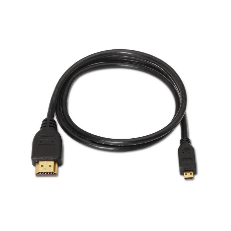 Cable Micro HDMI Aisens A119-0116/ HDMI Macho - Micro HDMI Macho/ Hasta 10W/ 720Mbps/ 80cm/ Negro - Imagen 2