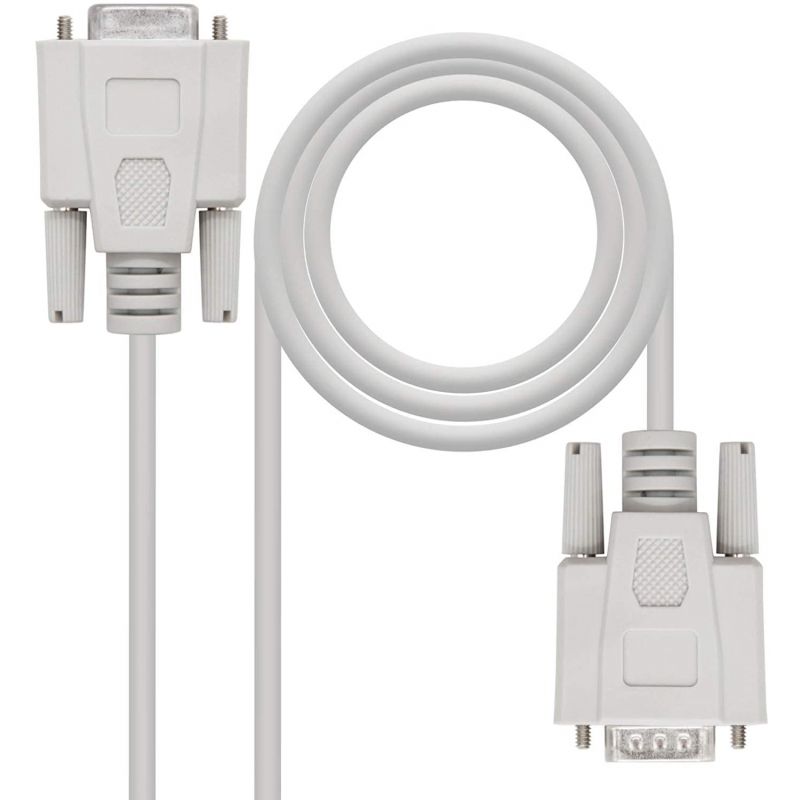 Cable Serie RS232 Nanocable 10.14.0203/ DB9 Macho - DB9 Hembra/ 3m/ Beige - Imagen 2