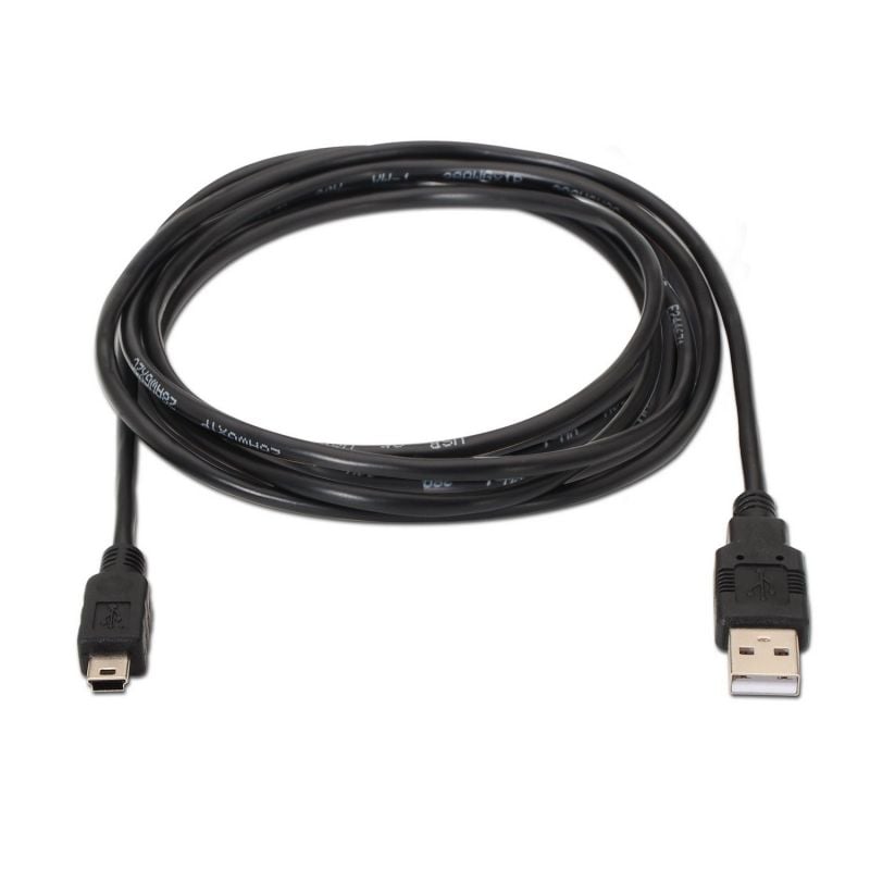 Cable USB 2.0 Aisens A101-0026/ USB Macho - MiniUSB Macho/ Hasta 2.5W/ 60Mbps/ 3m/ Negro - Imagen 2