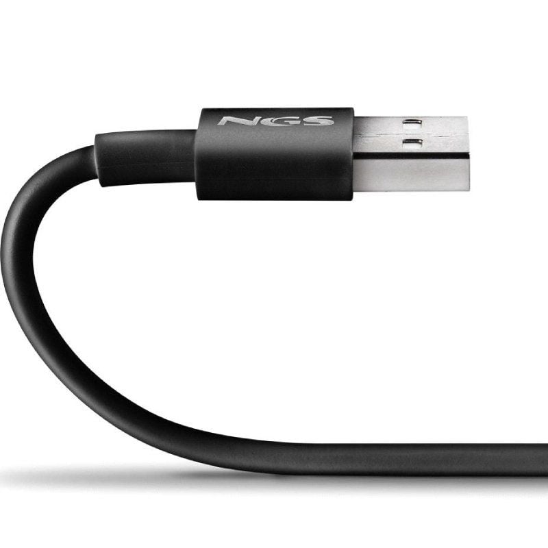 Cable USB 2.0 NGS ZYRO-AC/ USB Macho - USB Tipo-C Macho/ Hasta 15W/ 480Mbps/ 1m/ Negro - Imagen 4
