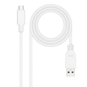 Cable USB 2.0 Nanocable 10.01.2100-W/ USB Tipo-C Macho - USB Macho/ 480Mbps/ 50cm/ Blanco 8433281014725 10.01.2100-W NAN-CAB 10 01 2100-W