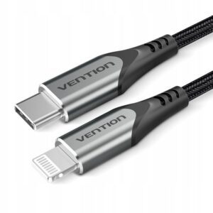 Cable USB 2.0 Tipo-C Lightning Vention TACHF/ USB Tipo-C Macho - Lightning Macho/ 480Mbps/ 1m/ Gris 6922794743434 TACHF VEN-CAB TACHF