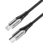 Cable USB 2.0 Tipo-C Lightning Vention TACHH/ USB Tipo-C Macho - Lightning Macho/ 480Mbps/ 2m/ Gris y Negro 6922794744752 TACHH VEN-CAB TACHH