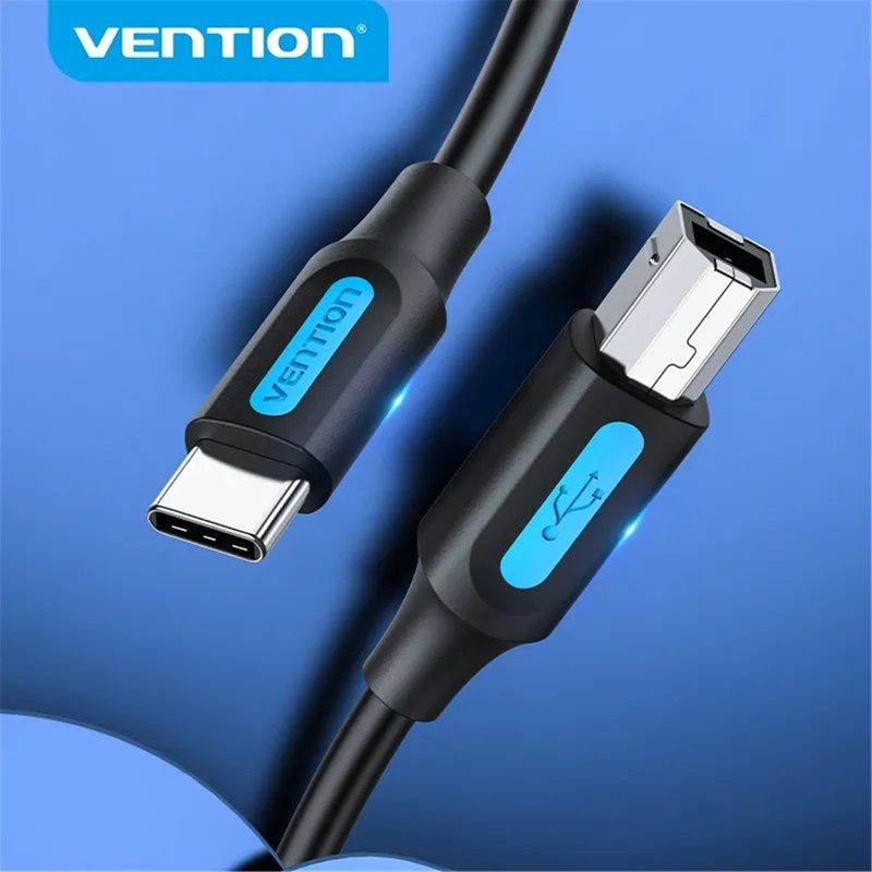 Cable USB 2.0 Tipo-C Vention CQUBH/ USB Tipo-B Macho - USB Tipo-C Macho/ 480Mbps/ 2m/ Negro - Imagen 3
