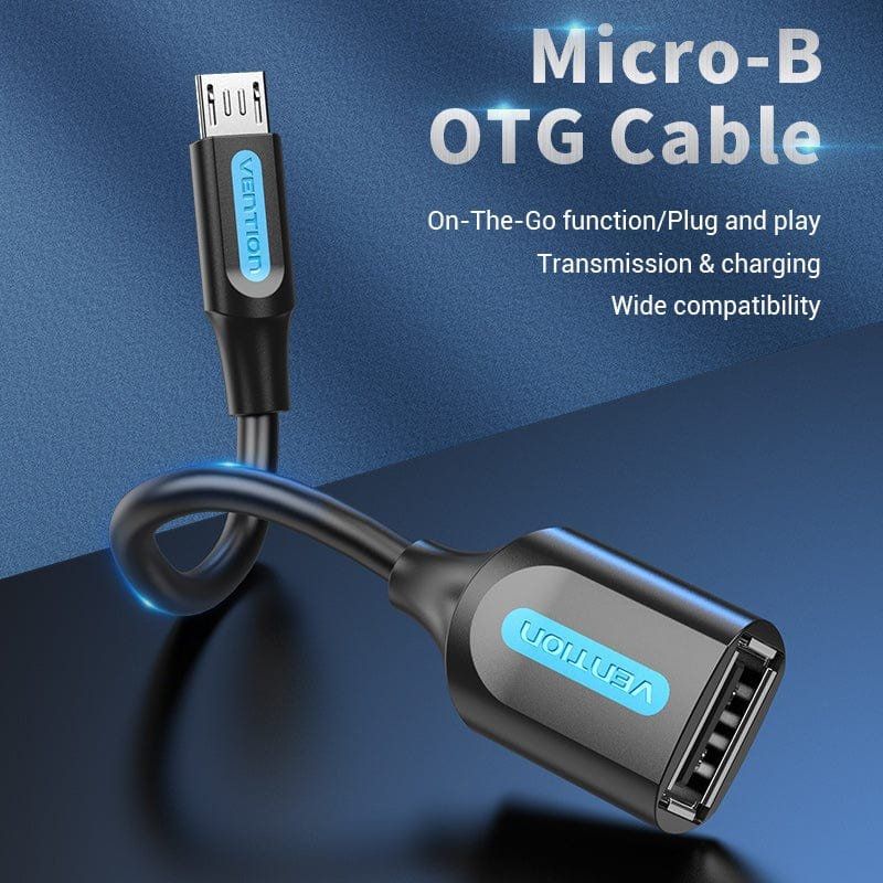 Cable USB 2.0 Vention CCUBB/ MicroUSB Macho - USB Hembra/ 480Mbps/ 15cm/ Negro - Imagen 2