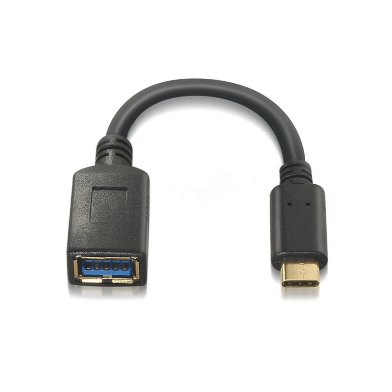 Cable USB 3.1 Tipo-C Aisens A107-0062/ USB Tipo-C Macho - USB Hembra/ 5Gbps/ 15cm/ Negro - Imagen 2